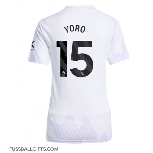 Manchester United Leny Yoro #15 Fußballbekleidung Auswärtstrikot Damen 2025-26 Kurzarm